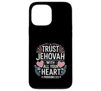 Custodia per iPhone 13 Pro Max Jehovah's Witness Trust Jehovah Heart Proverbs 3:5 JW ORG JW