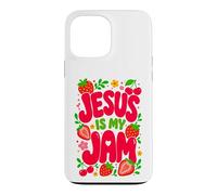 Custodia per iPhone 13 Pro Max Jesus is My Jam Cute Christian Strawberry Faith