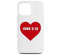 Custodia per iPhone 13 Pro Max John 3:16 GOD So Loved The World Bible Verse Reference Heart