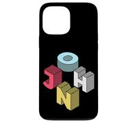 Custodia per iPhone 13 Pro Max John First Given Retro nome isometrico blocco lettere