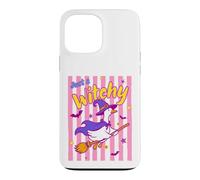 Custodia per iPhone 13 Pro Max Just a Witchy Goose Scopa volante Halloween