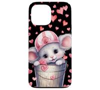 Custodia per iPhone 13 Pro Max Kawaii Mouse In Valentines Basket For Girls Cute Heart