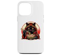 Custodia per iPhone 13 Pro Max Kawaii Ramen Cat giapponese xilografia Fuji Sunset Art