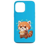 Custodia per iPhone 13 Pro Max Kawaii Red Panda Bamboo Cat Munching Felicemente