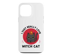 Custodia per iPhone 13 Pro Max Kawaii Strega Gatto I Just Really Love Cute Witch Cat Lover