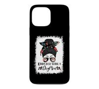 Custodia per iPhone 13 Pro Max Kinda Busy Being A Dog Mom Little Lion Funny Messy Bun