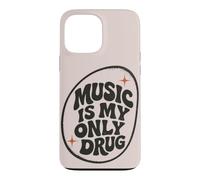 Custodia per iPhone 13 Pro Max La musica è la mia unica droga retrò tipografia amante della musica