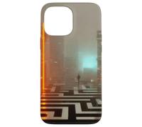 Custodia per iPhone 13 Pro Max La soglia al neon - Cyberpunk Dystopian City Art