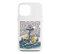 Custodia per iPhone 13 Pro Max La speranza fissa l'anima Christian Nautical Design, Retro Wave