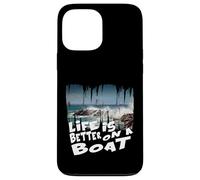 Custodia per iPhone 13 Pro Max La vita è migliore su una barca a vela marinaio barca a vela