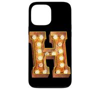 Custodia per iPhone 13 Pro Max Lampadina a forma di lettera H, design iniziale, brillante