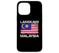 Custodia per iPhone 13 Pro Max Langkawi Bandiera Malesia Distressed Orgoglio Malese