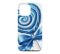 Custodia per iPhone 13 Pro Max Lecca lecca cuore caramella menta piperita blu