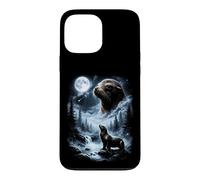 Custodia per iPhone 13 Pro Max Leone marino che ulula alla luna anni '90 retrò