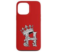 Custodia per iPhone 13 Pro Max Lettera H iniziale + corona rossa