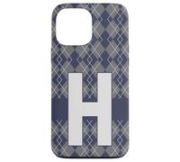 Custodia per iPhone 13 Pro Max Lettera H Monogramma Iniziale H Personalizzato Unico Argyle