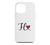 Custodia per iPhone 13 Pro Max Lettera H Monogramma Iniziale Regalo