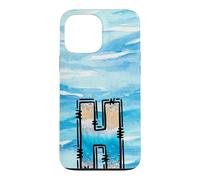 Custodia per iPhone 13 Pro Max Lettera H Stile Spiaggia Alfabeto Costiera