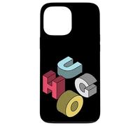 Custodia per iPhone 13 Pro Max Lettere in stampatello isometriche retrò con nome di battesimo Hugo