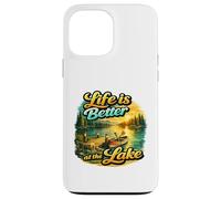 Custodia per iPhone 13 Pro Max Life Is Better At The Lake Sunset Canoe Nature Vibes Graphic