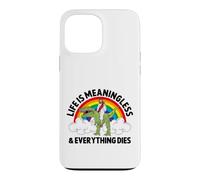 Custodia per iPhone 13 Pro Max Life Is Meaningless Everything Dies Divertente Gesù Dinosauro