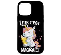 Custodia per iPhone 13 Pro Max Lire C Est Magique Licorne Lecture Enfants Francais
