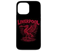 Custodia per iPhone 13 Pro Max Liverpool England Zine Ink con stampa rossa a forma di uccello con fegato