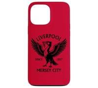 Custodia per iPhone 13 Pro Max Liverpool Mersey City Since 1207 - Stampa nera con uccellino del fegato