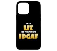 Custodia per iPhone 13 Pro Max Liz Joke IDGAF Meme Funny Halloween Decorations Elizabeth
