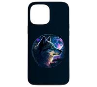 Custodia per iPhone 13 Pro Max Lone Wolf Moon Howling Wolf Pack Head Wolves Howl
