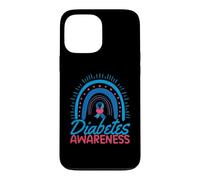 Custodia per iPhone 13 Pro Max Lotta contro il diabete, mese della sensibilizzazione sul diabete con nastro blu arcobaleno