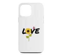 Custodia per iPhone 13 Pro Max Love Girasole Farfalla - Farfalle Girasoli