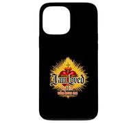 Custodia per iPhone 13 Pro Max Loved by Him Religious Christian citazione cuore Gesù Amore