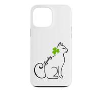 Custodia per iPhone 13 Pro Max Lucky Cute Cat trifoglio verde trifoglio Irlanda Orgoglio irlandese