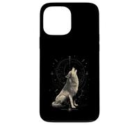 Custodia per iPhone 13 Pro Max Lupo Ululante Celeste Costellazione Cosmica