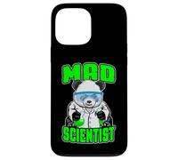 Custodia per iPhone 13 Pro Max Mad Scientist Panda Bear, divertente animale, fanatico della scienza STEM