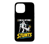 Custodia per iPhone 13 Pro Max Maglietta con scritta "I Do My Own Stunts", con scritta in inglese "Get Well Funny Injury Leg