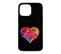 Custodia per iPhone 13 Pro Max Maglietta con scritta "I Heart Love Tony First Name", colorata