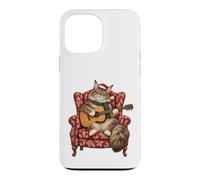 Custodia per iPhone 13 Pro Max Maine Coon - Chitarra acustica con gatto, canti natalizi