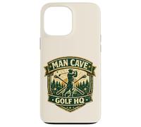Custodia per iPhone 13 Pro Max Man Cave Golf Headquarters Vintage Retro Regalo per golfisti