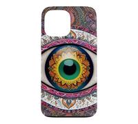 Custodia per iPhone 13 Pro Max Mandala Evil Eye Art Style Boho Hippie Estetica