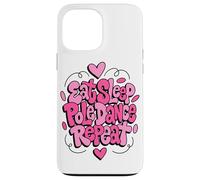 Custodia per iPhone 13 Pro Max Mangiare Dormire Pole Dance Ripeti Groovy Divertimento