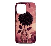 Custodia per iPhone 13 Pro Max Mano scheletro che tiene una dalia nera