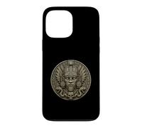 Custodia per iPhone 13 Pro Max Maschera della dea del serpente Maya antica pietra del tempio di pietra arte reliquia