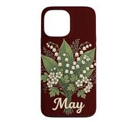 Custodia per iPhone 13 Pro Max May Birth Flower Lily of the Valley & Hawthorn Birthday