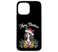Custodia per iPhone 13 Pro Max Mens Womens Kids Merry Christmas Santa Cavalier Dog Mom
