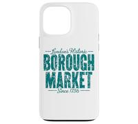 Custodia per iPhone 13 Pro Max Mercato storico di Londra dal 1756 Stampa verde invecchiata