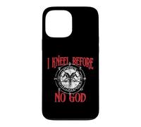 Custodia per iPhone 13 Pro Max Mi inginocchio davanti a nessun Dio, Baphomet, Pentagramma, Occulto Satanico
