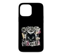 Custodia per iPhone 13 Pro Max Midnight Mischief Black Cat, design grunge punk
