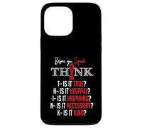 Custodia per iPhone 13 Pro Max Mindful Speech Acronym True Helpful Inspiring Kind Graphic